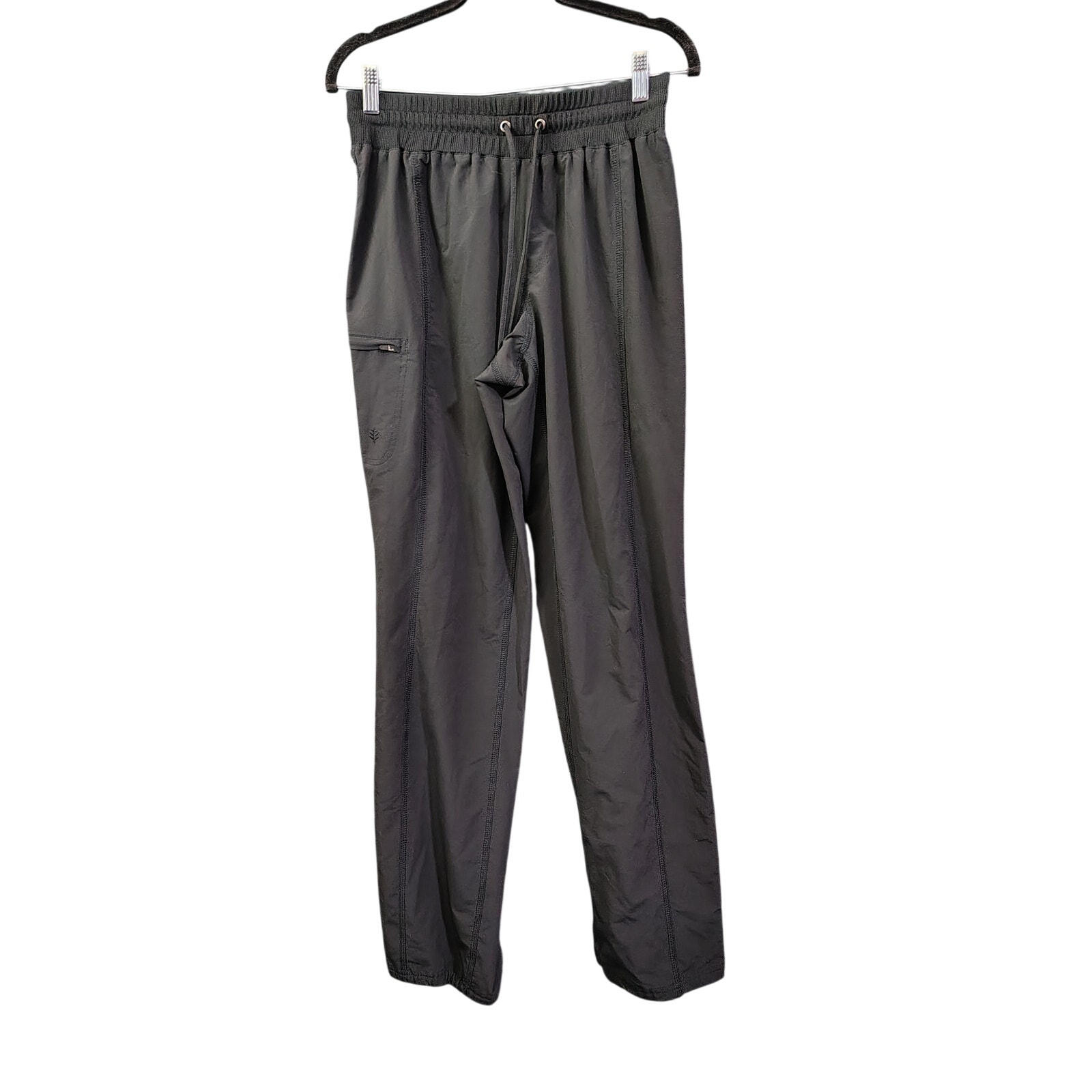 Coolibar Cropped Pull On Pants Size Large Black Upf 50+ High Waist Medium